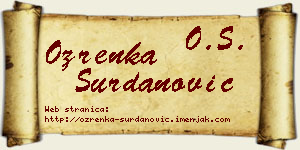 Ozrenka Surdanović vizit kartica